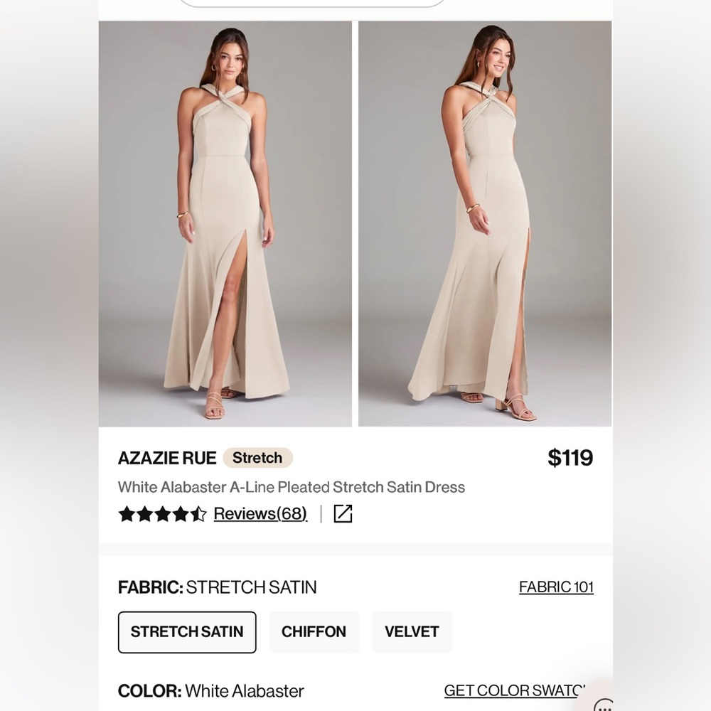 Azazie One Shoulder White Dress